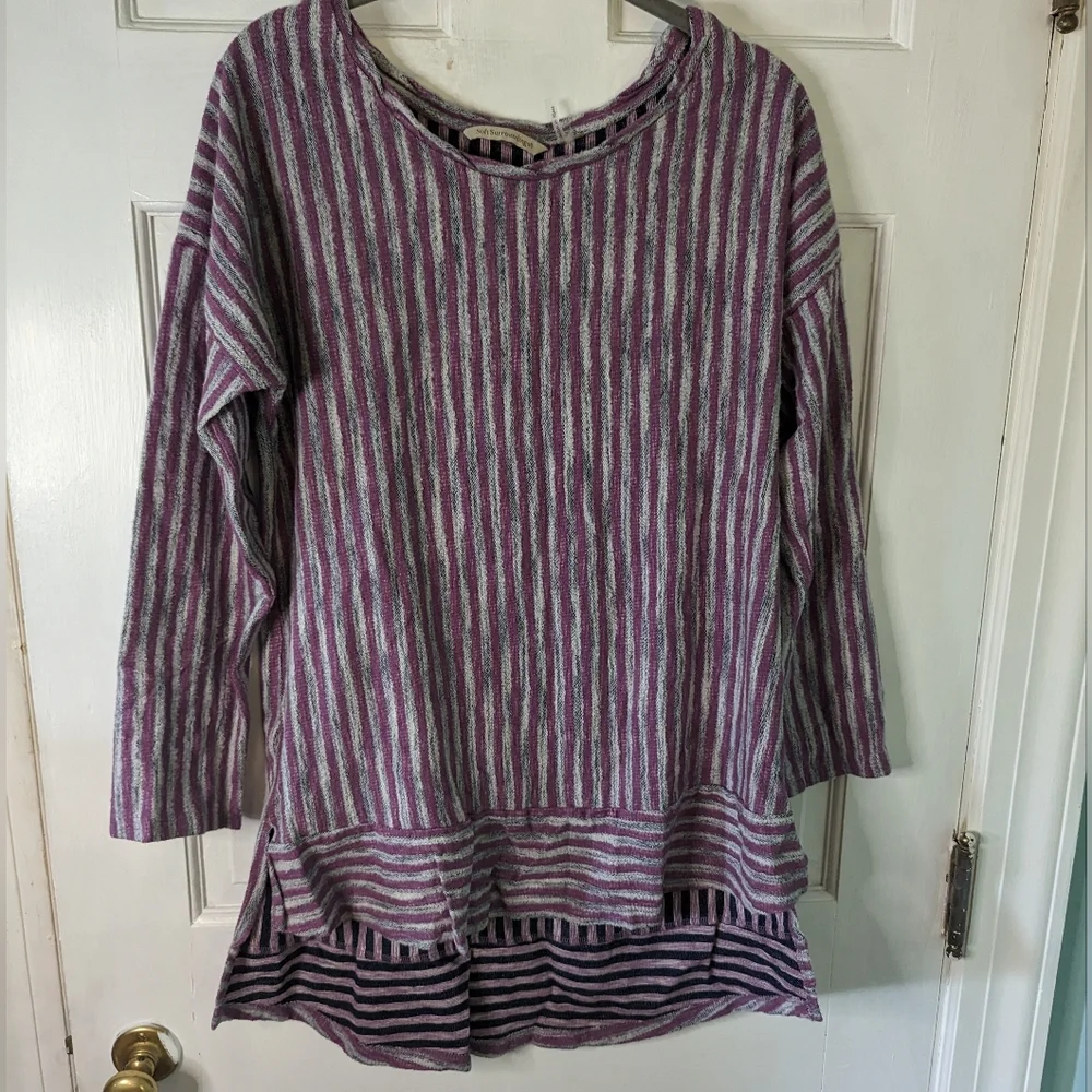 Soft Surroundings Striped Tunic Top Sz PS - Picture 1 of 6